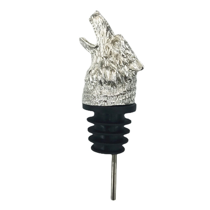 Zinc Alloy Wolf Head Wine Pourer Decorative Bar Accessory Gift