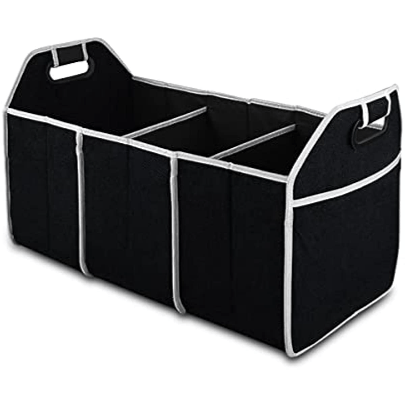 Universal Car Trunk Organizer Storage Box for Vehicles in Black