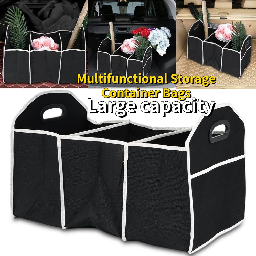 Universal Car Trunk Organizer Storage Box for Vehicles in Black