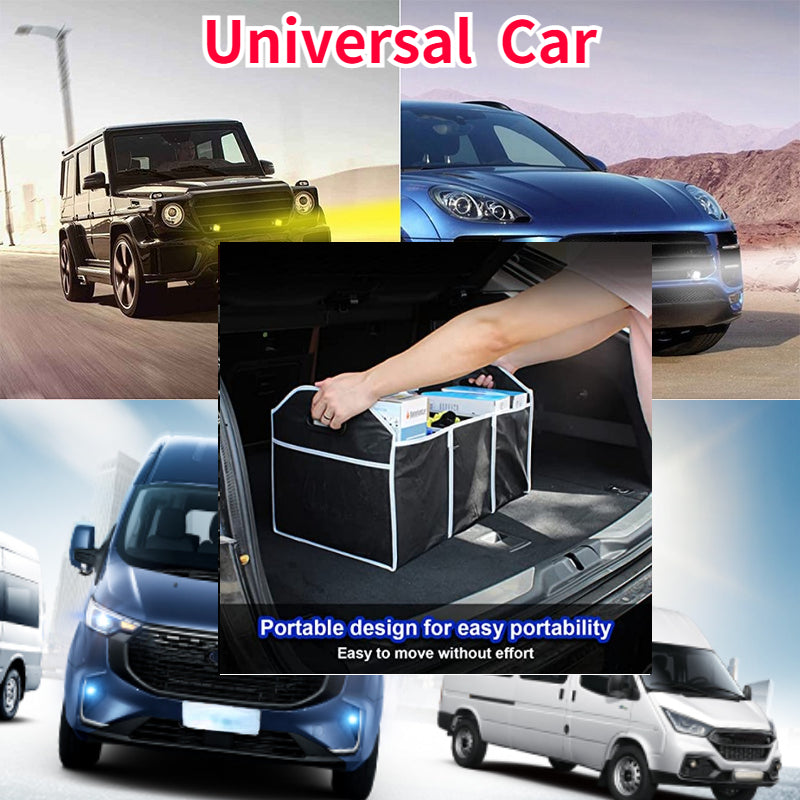 Universal Car Trunk Organizer Storage Box for Vehicles in Black