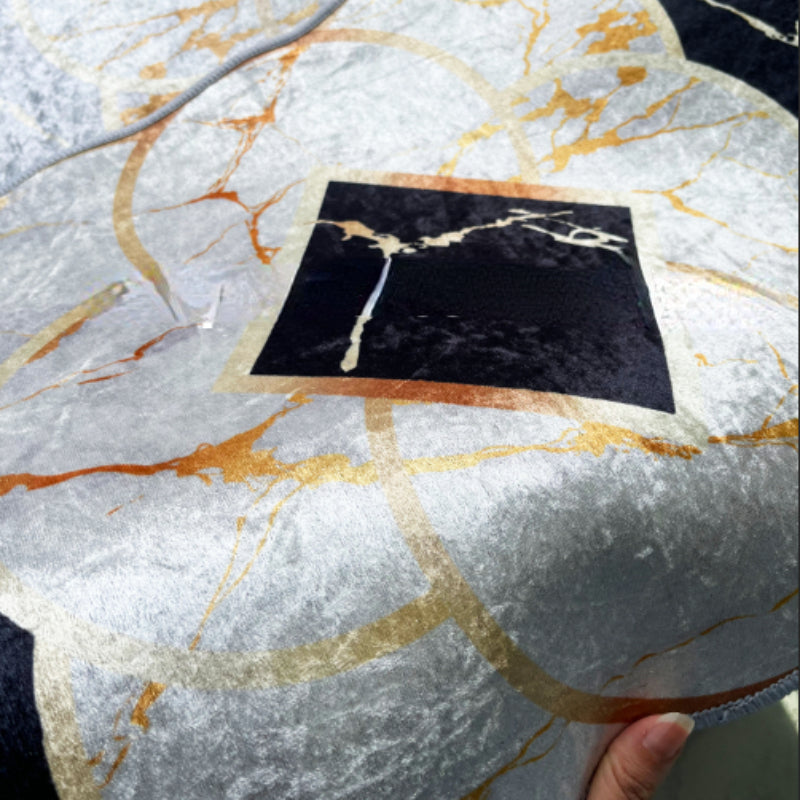 Contemporary Irregular Area Rug Non-Slip Shaggy Floor Carpet for Living Room or Bedroom