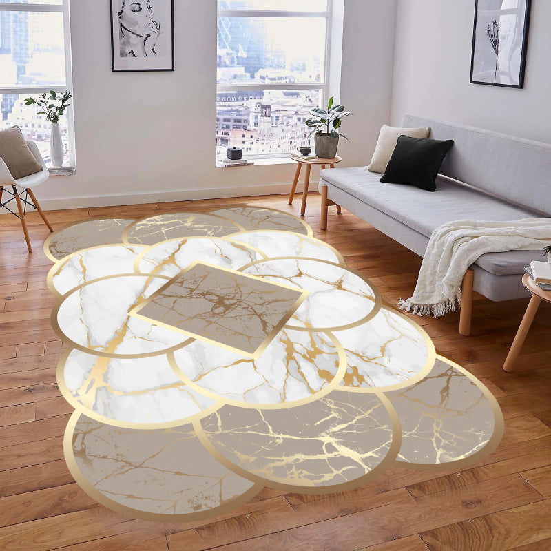 Contemporary Irregular Area Rug Non-Slip Shaggy Floor Carpet for Living Room or Bedroom