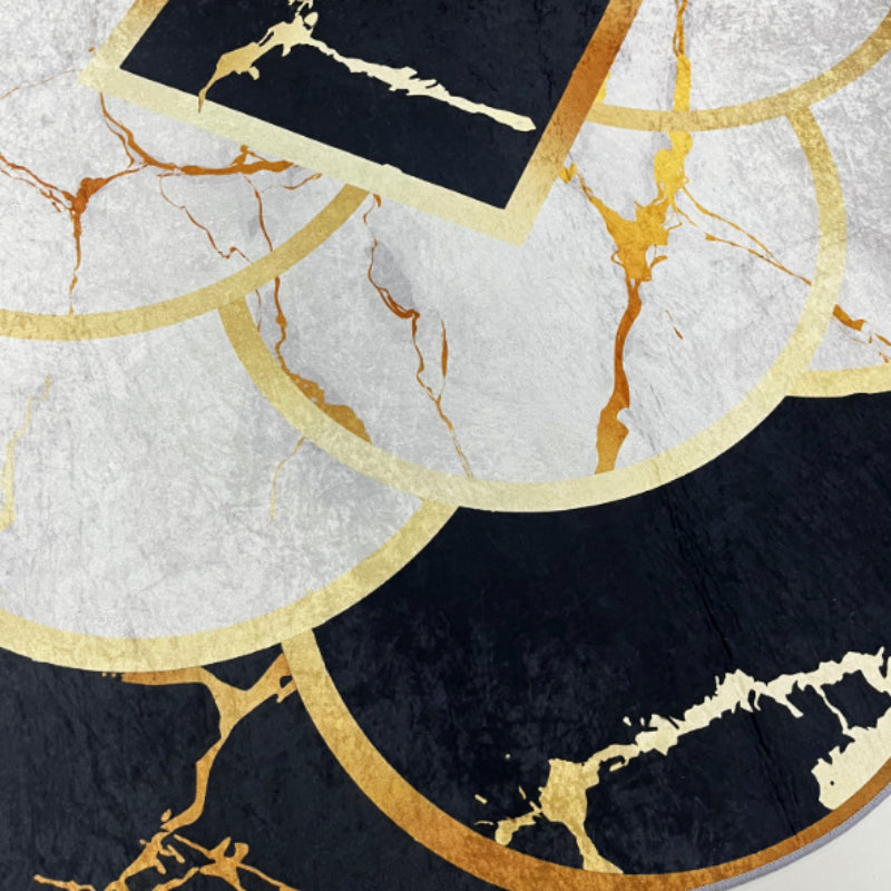 Contemporary Irregular Area Rug Non-Slip Shaggy Floor Carpet for Living Room or Bedroom