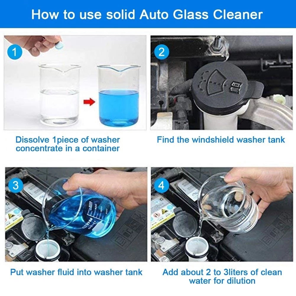 Car Windscreen Wiper Cleaner Tablets Effervescent Glass Toilet Cleaning 5/20pcs