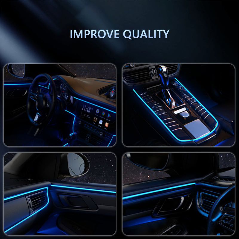 Car Interior RGB LED Strip Lights Ambient Lighting Kit with Music Sync