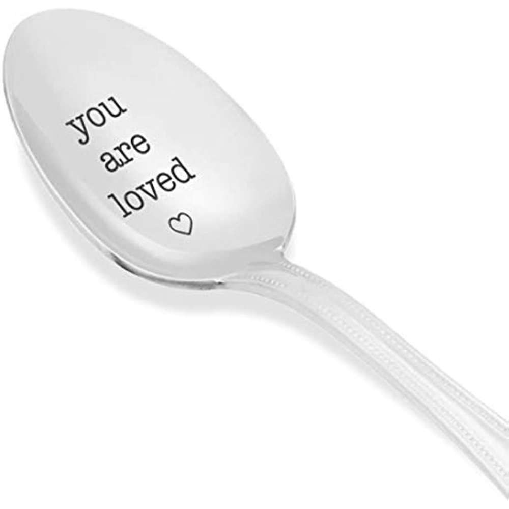 Engraved You Are Loved Coffee Spoon 7 Inch for Tea and Ice Cream