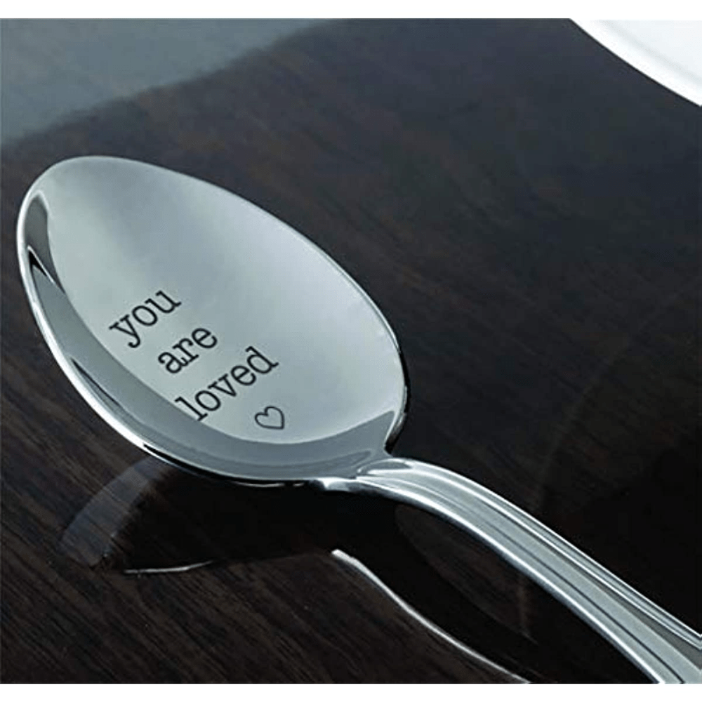 Engraved You Are Loved Coffee Spoon 7 Inch for Tea and Ice Cream
