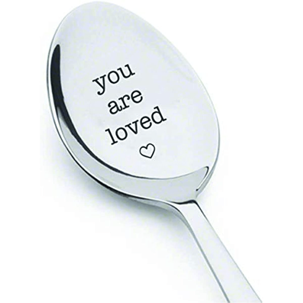 Engraved You Are Loved Coffee Spoon 7 Inch for Tea and Ice Cream