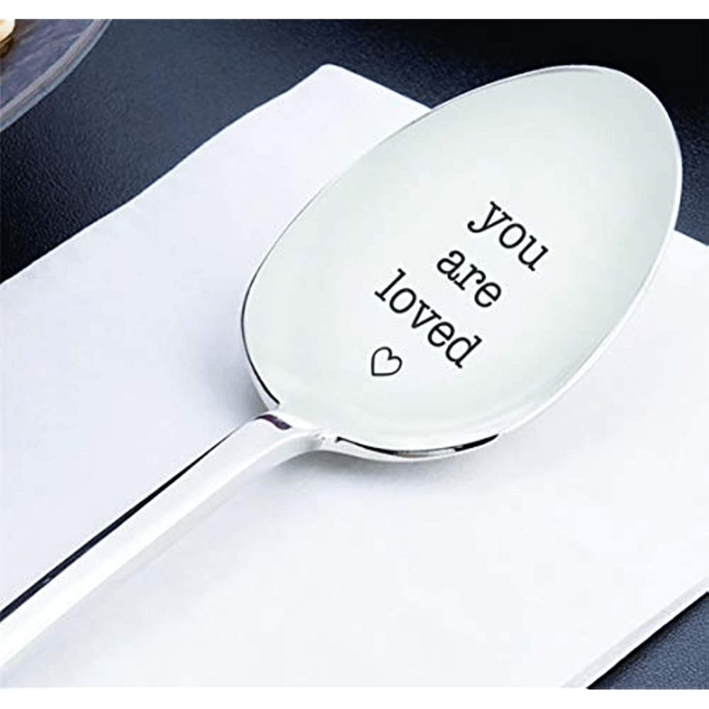 Engraved You Are Loved Coffee Spoon 7 Inch for Tea and Ice Cream