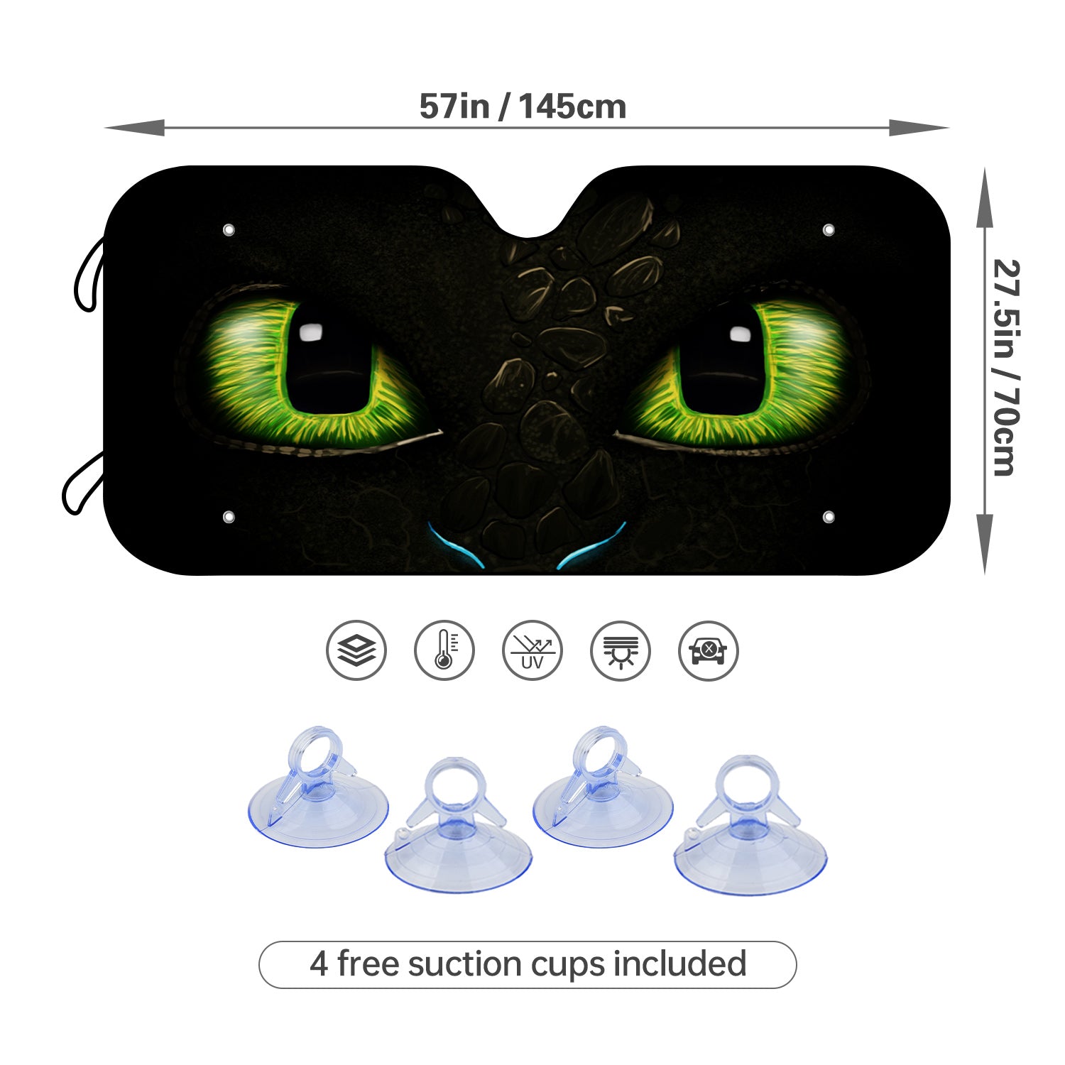 Avtomobil shisha quyosh nuri soyasi yashil UV himoyasi transport vositasini sovutib turadi