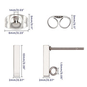 Набор из 10 застежек для серег из нержавеющей стали с петлей и ушной гайкой, 40 штук