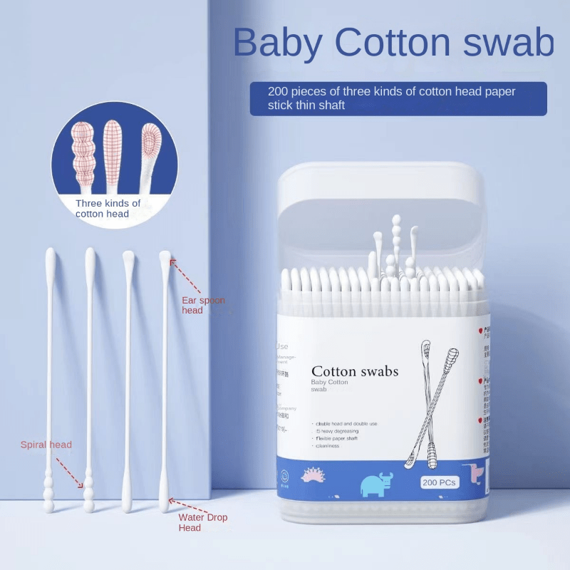 Baby Cotton Swabs for Ear and Nose Cleaning for Babies and Children