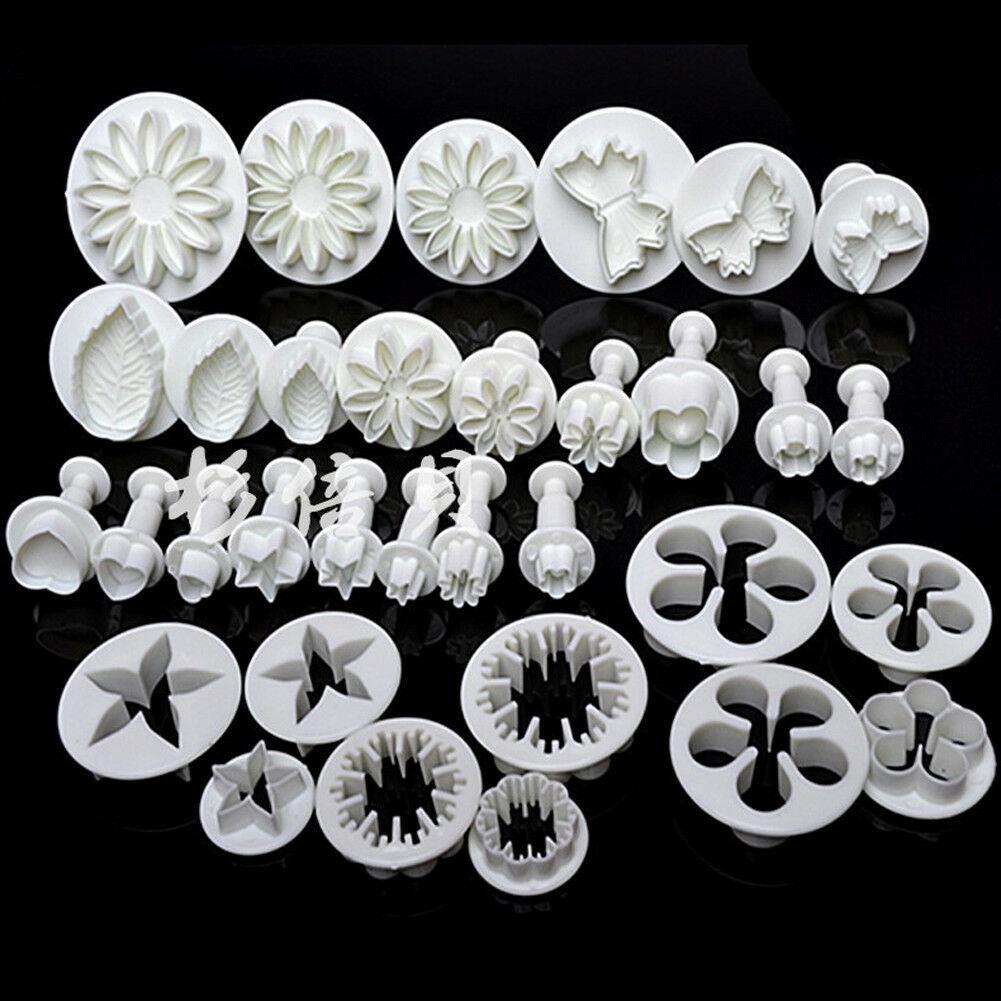 Set of 33 Flower Butterfly Leaf Cookie Cutters and Stamps for Baking and Fondant