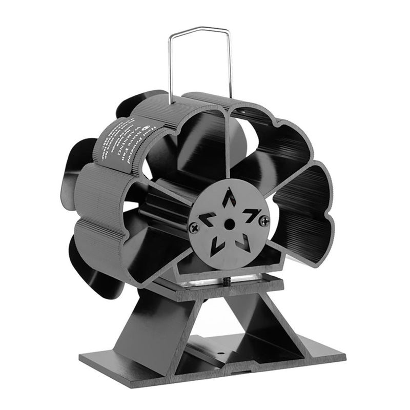 Premium 6-Blade Heat Powered Stove Fan for Wood and Gas Burners Durable Aluminum