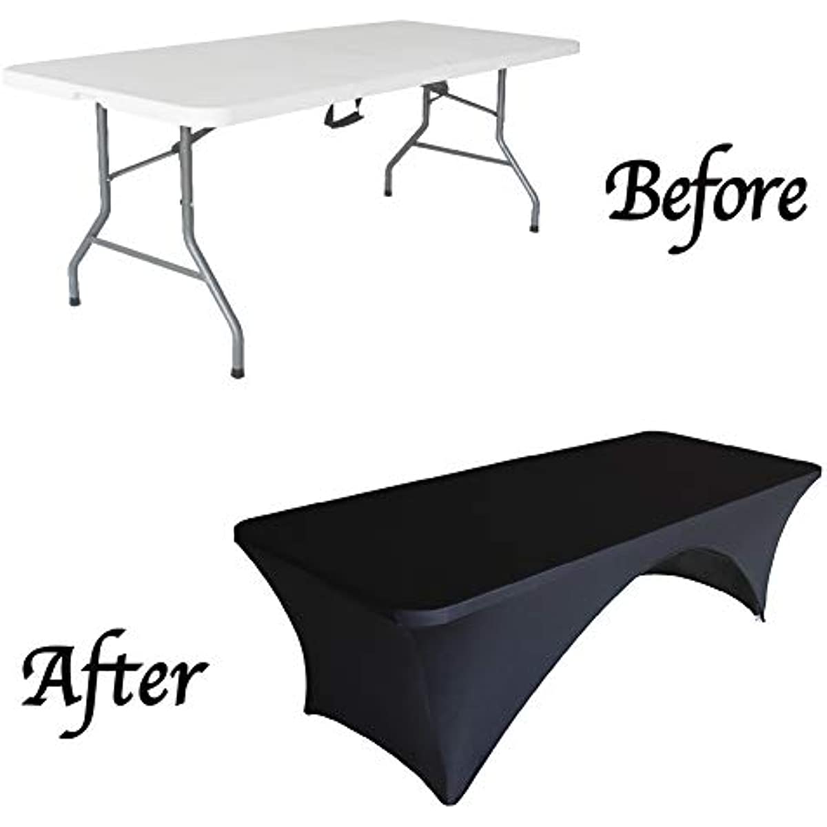 Spandex Rectangular Table Cover Washable Wrinkle-Resistant Stretchy for Events