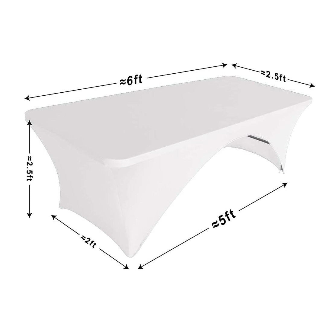 Spandex Rectangular Table Cover Washable Wrinkle-Resistant Stretchy for Events