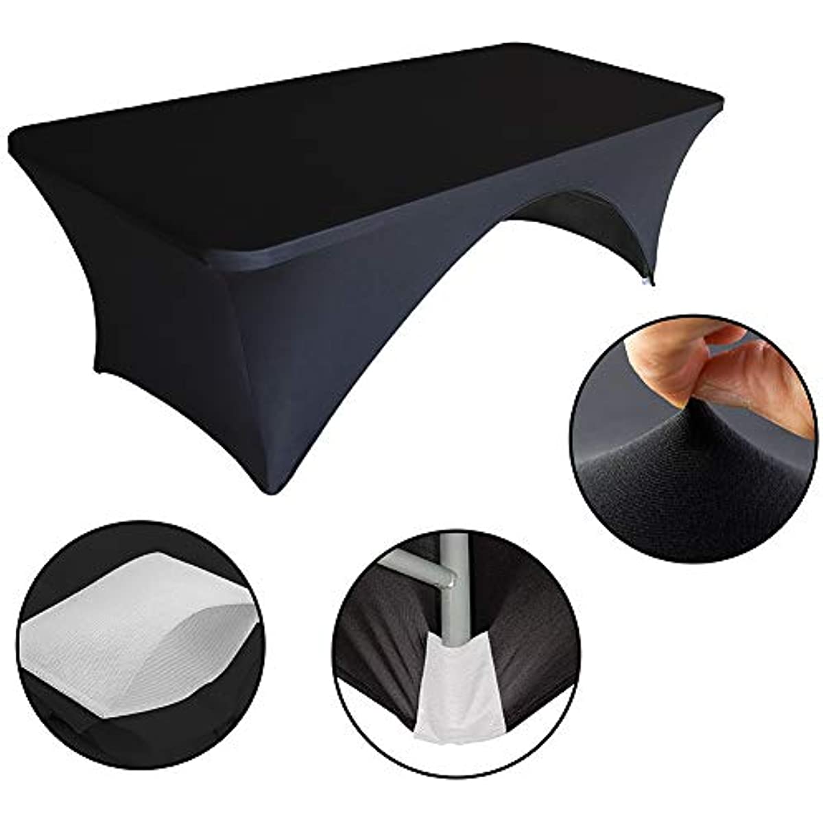 Spandex Rectangular Table Cover Washable Wrinkle-Resistant Stretchy for Events
