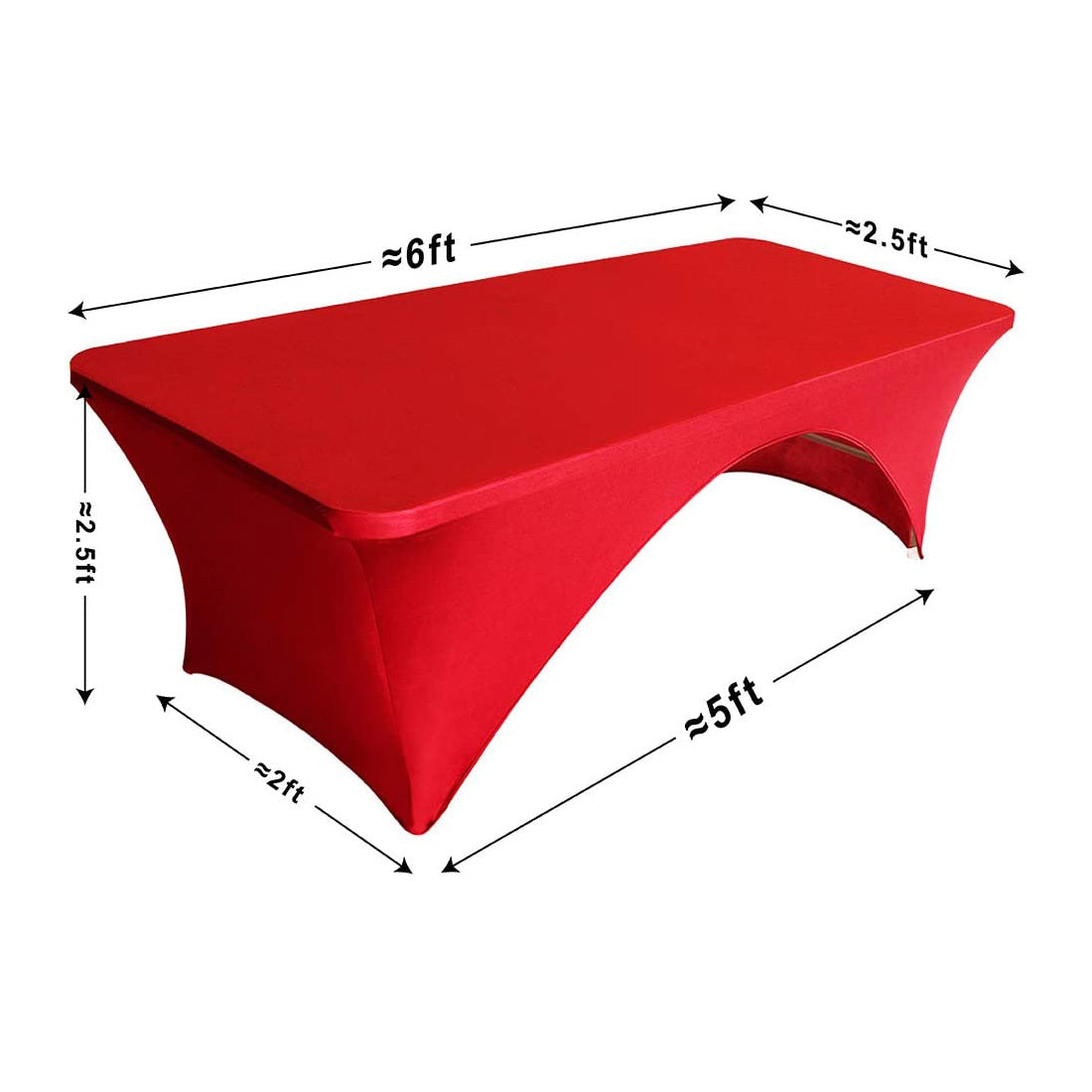 Spandex Rectangular Table Cover Washable Wrinkle-Resistant Stretchy for Events