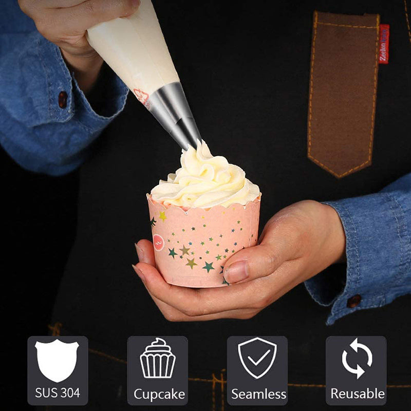 Tort va kek uchun 3 ta katta bezash uchun shpritslar to'plami