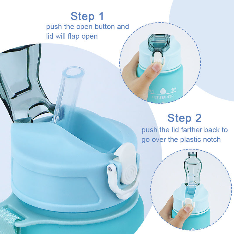 Water Bottle Set with Large Plastic Cup and Medium Cups 750ml