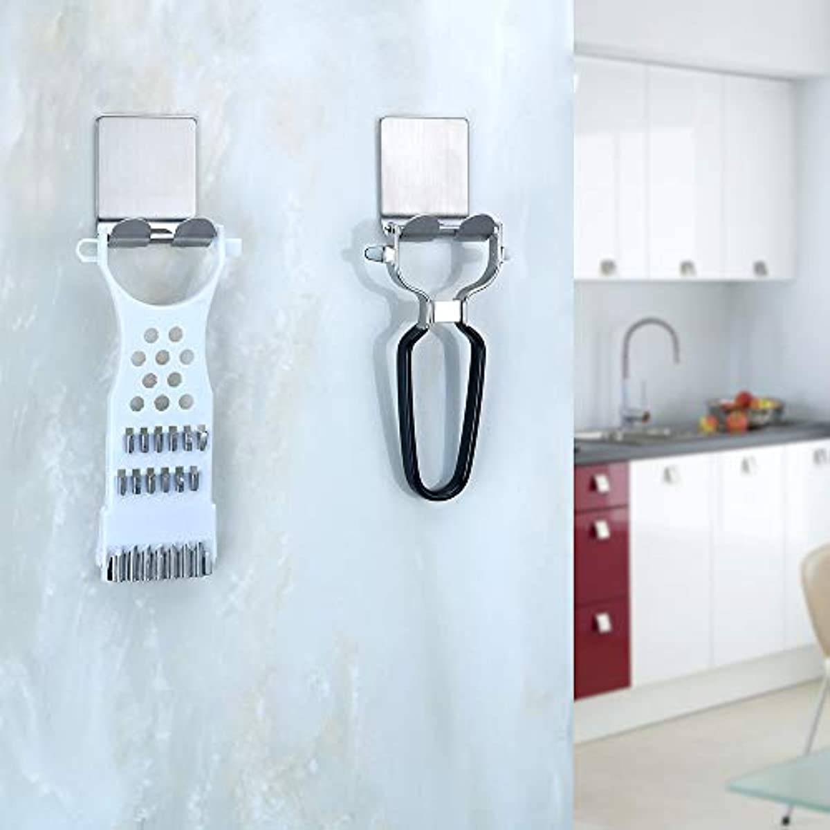 Stainless Steel Razor Holder Wall-Mounted Hooks for Bathroom Kitchen