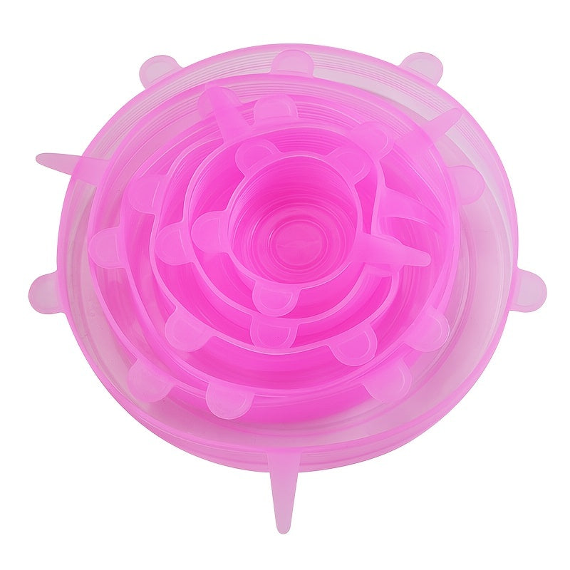 Juego de 6 tapas de silicona reutilizables para alimentos, cuencos y productos frescos