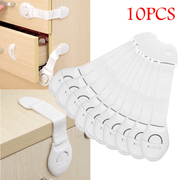 Kids Safety Cabinet Locks Set of 10 Baby Proof Drawer and Door Locks Plastic