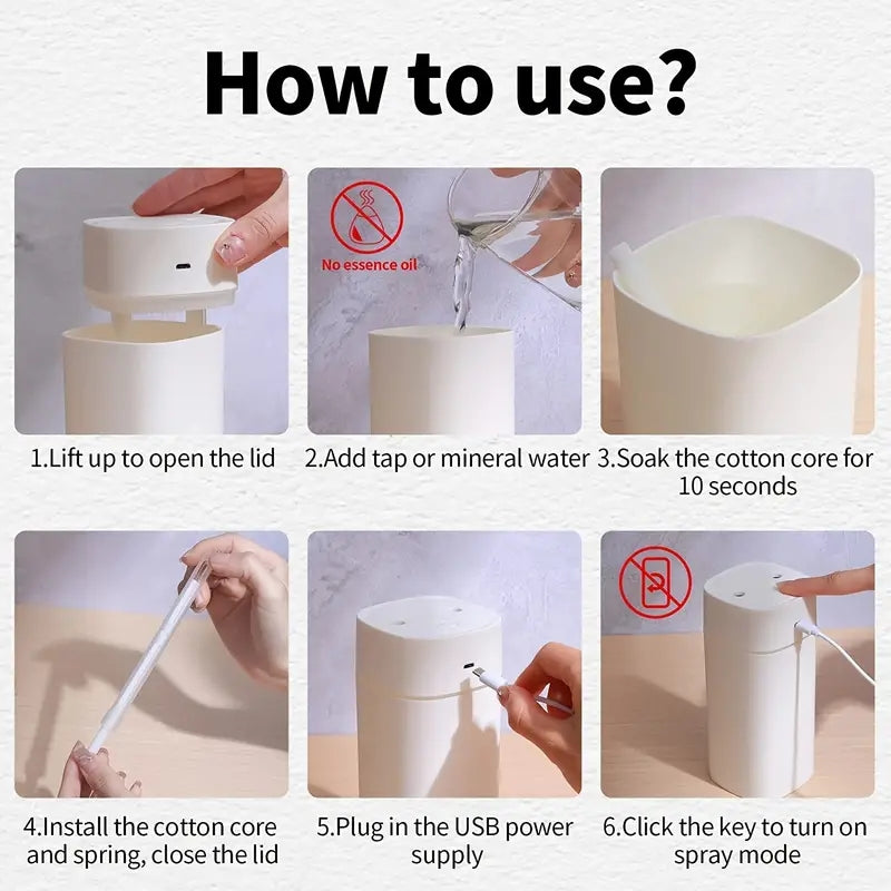 600ml Ultrasonik Mini Havo Namlagich, Sovutkich va Aroma Diffuser bilan Avtomobil, Uy, Ofis uchun