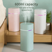 600ml Ultrasonik Mini Havo Namlagich, Sovutkich va Aroma Diffuser bilan Avtomobil, Uy, Ofis uchun