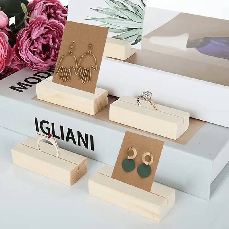 Деревянная подставка для украшений для серег, органайзер на 5 пар, держатель для хранения