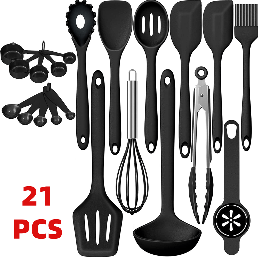 21-Piece Non-Stick Silicone Kitchen Utensil Set with Cooking Tools