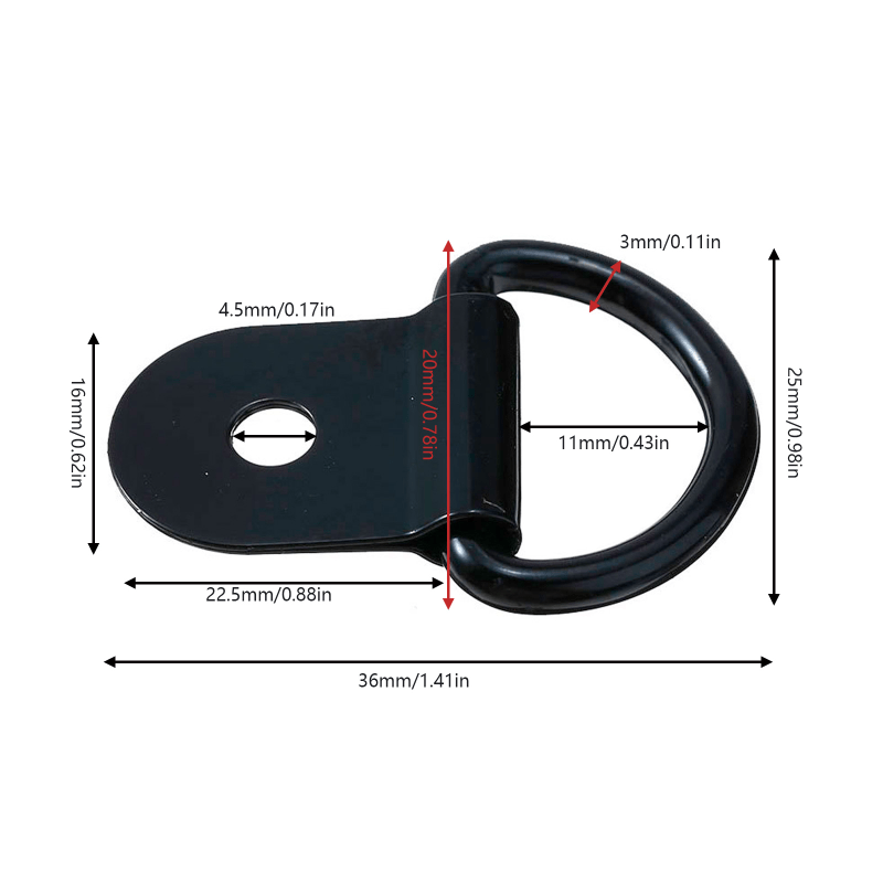 4/10 dona zanglamaydigan po'latdan D-shakl tortib olish uchun qulfni mahkamlash uchun ankalar, yuk halqalar, avtoulovlar uchun
