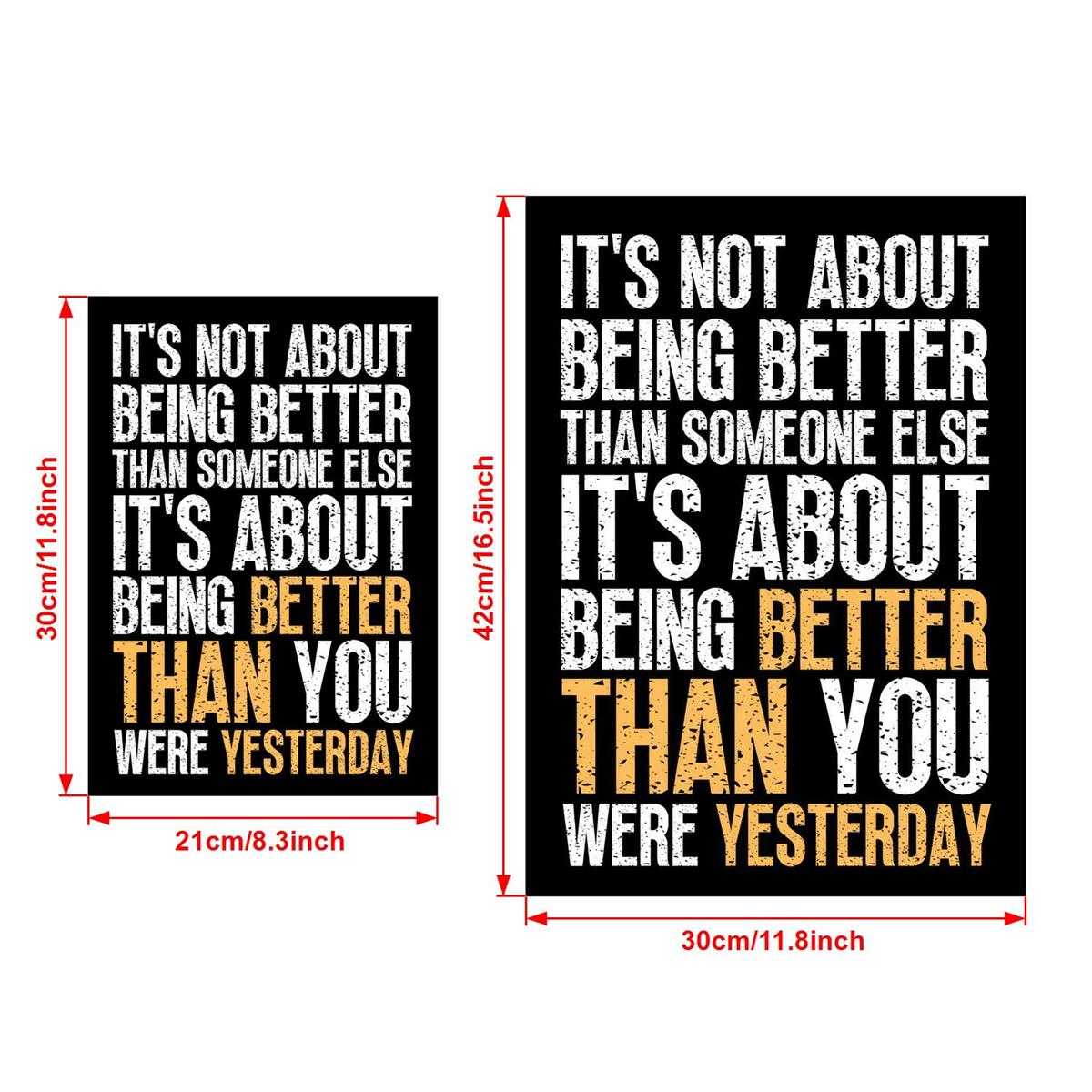 Inspirational Canvas Wall Art Poster for Home Decor Quote Its Not About Being Better