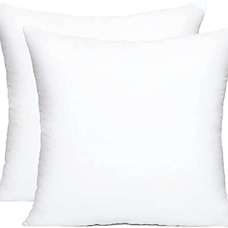 Hypoallergenic Square Pillow Inserts White for Decorative Use on Beds Couches Sofas and Cars