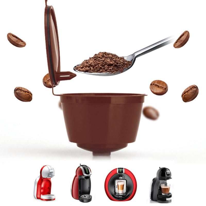 6-to'plam Qayta ishlatiladigan Qahva Kapsulalari Qayta to'ldiriladigan Plastik Filtr Pufakchalari Nescafe Dolce Gusto uchun
