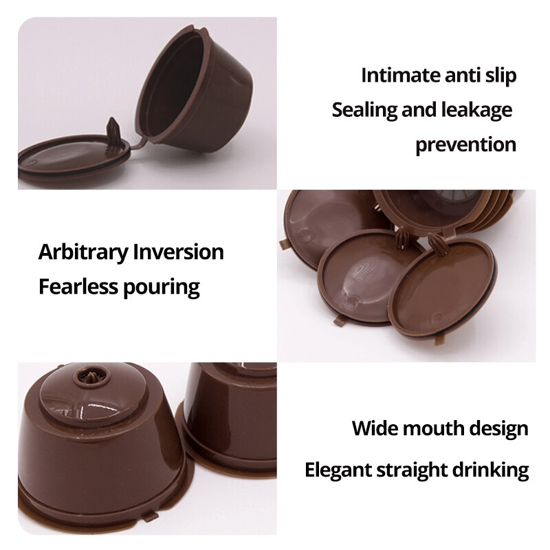 6-to'plam Qayta ishlatiladigan Qahva Kapsulalari Qayta to'ldiriladigan Plastik Filtr Pufakchalari Nescafe Dolce Gusto uchun