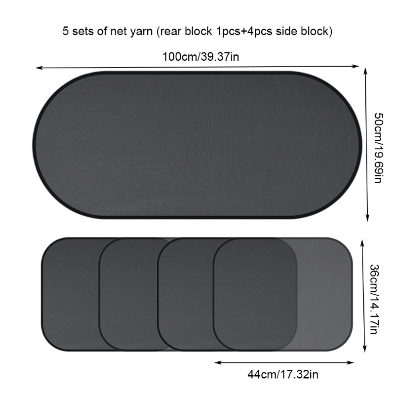 Car Sun Shade Set Polyester Mesh UV-Resistant Window Protectors