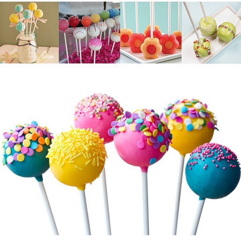 100-200 Food-Grade Plastic Lollipop Sticks for Cake Pops Chocolates 10cm