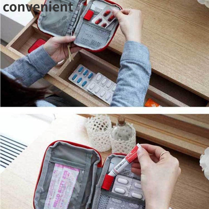 Sayohat, lagerda va uyda foydalanish uchun qulay portativ dori saqlash sumkasi - Oson kirish uchun zipli tibbiy sumka