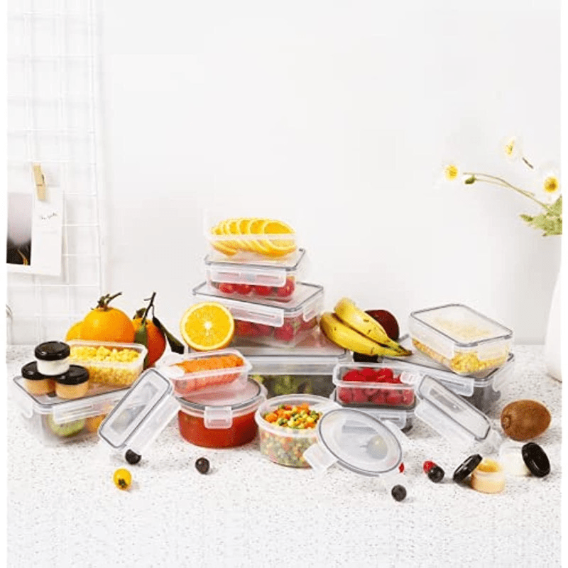Food Storage Containers Set, Microwave Safe, Various Sizes for Fruits