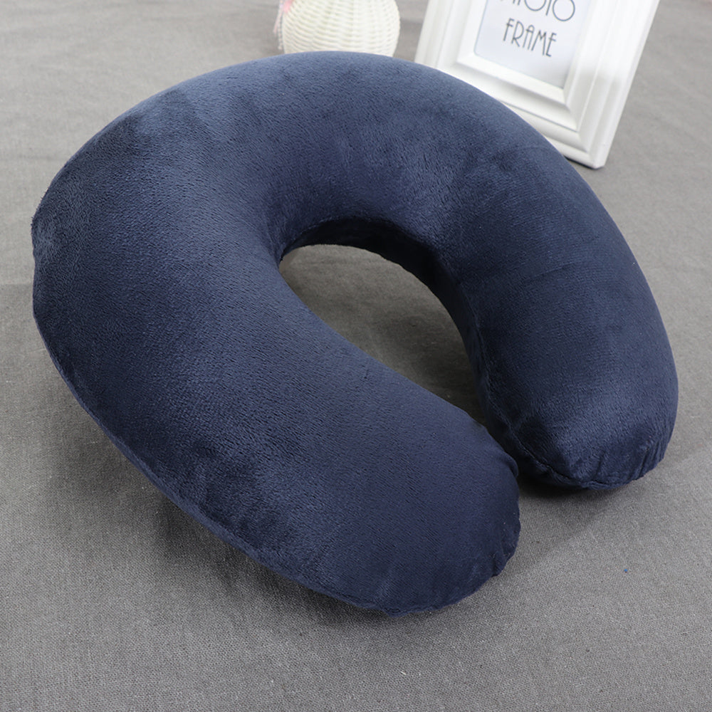 Memory Foam U-Shaped Travel Neck Pillow with Washable Cover