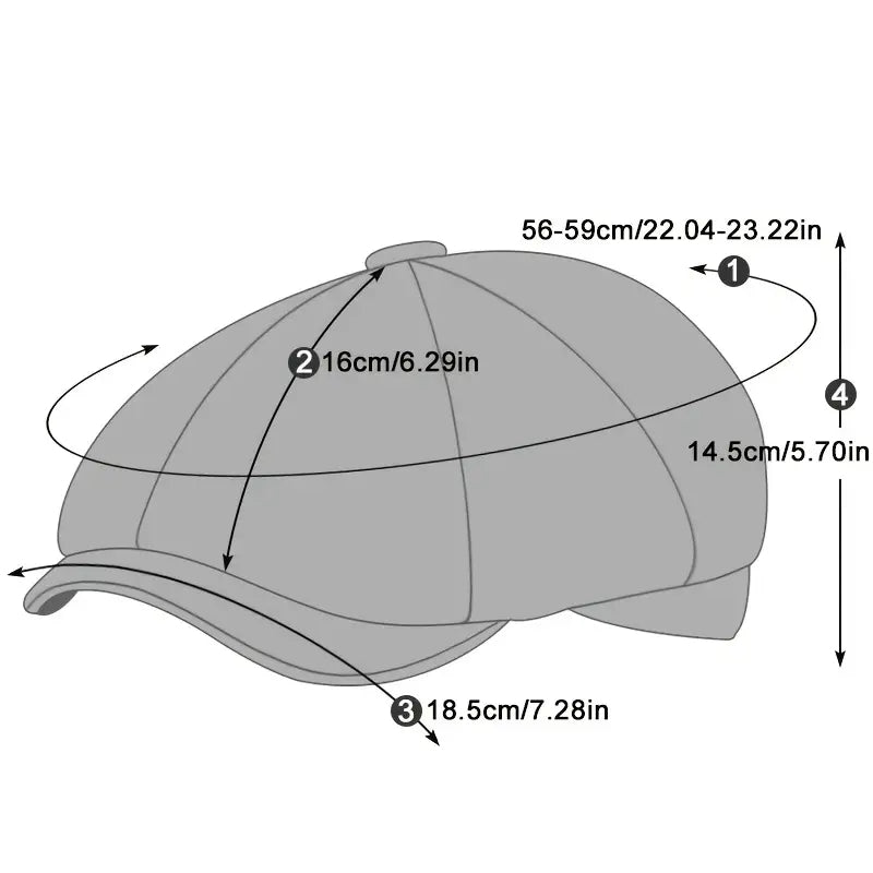 Unisex Lightweight Polyester Breton Cap Beret for Casual and Vintage Style