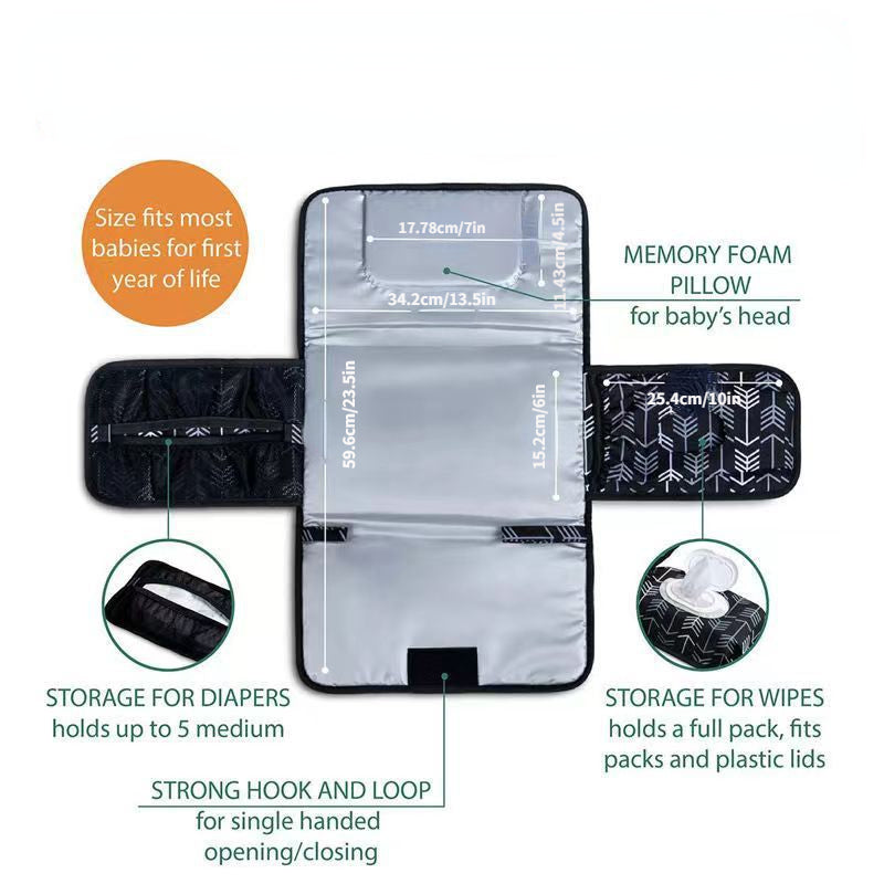 Portable Diaper Changing Mat Cover for Newborns with Changing Pad and Table