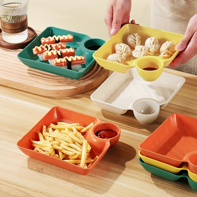 4-Piece Plastic Serving Platter Set Food-Safe Snack and Appetizer Trays