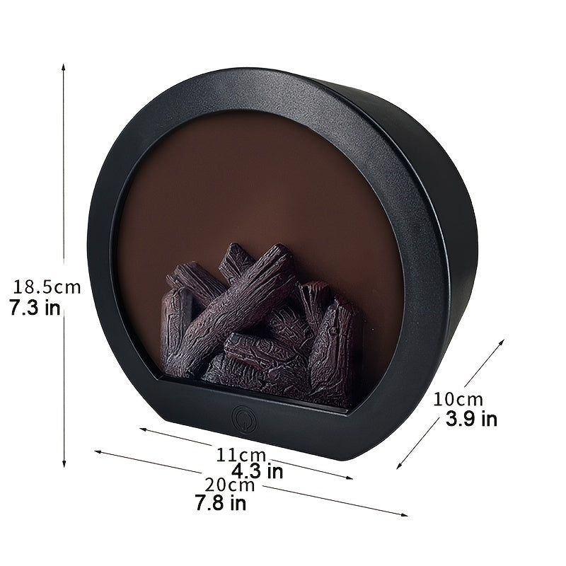 Smart Touch Switch Flame Fireplace Wind Light Realistic Charcoal Home Decor Ornament