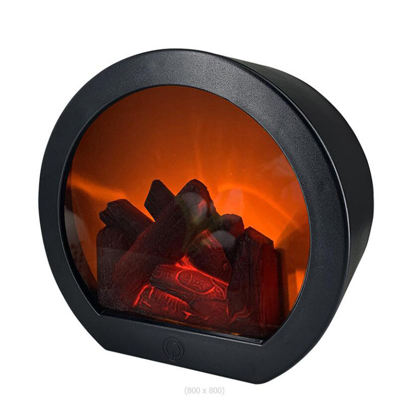 Smart Touch Switch Flame Fireplace Wind Light Realistic Charcoal Home Decor Ornament