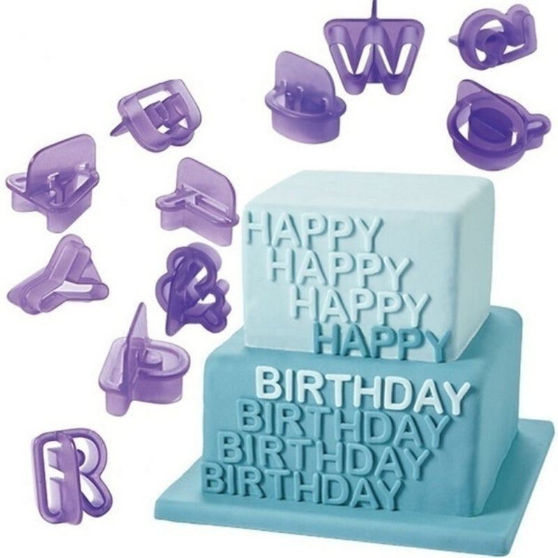 Set of 40 Plastic Alphabet Cookie Cutters for Baking and Cake Decorating