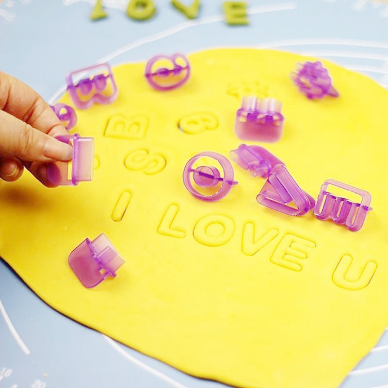 Set of 40 Plastic Alphabet Cookie Cutters for Baking and Cake Decorating