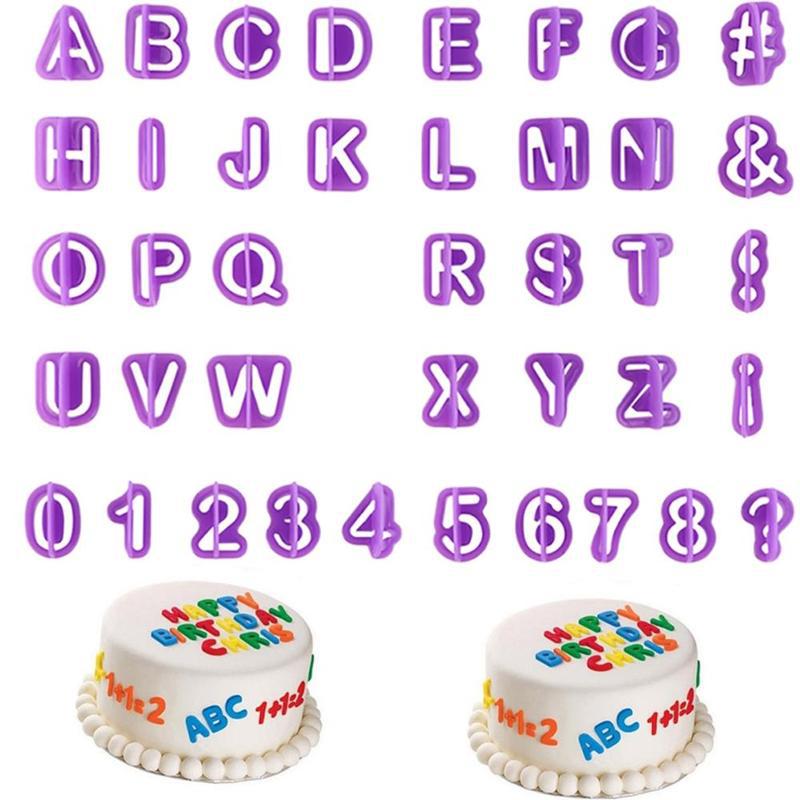 Set of 40 Plastic Alphabet Cookie Cutters for Baking and Cake Decorating
