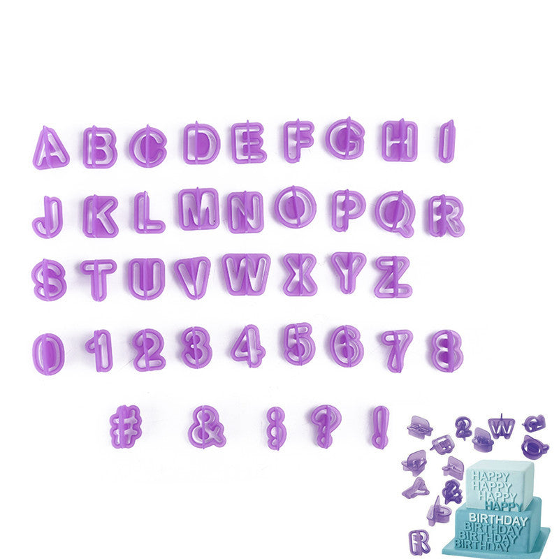 Set of 40 Plastic Alphabet Cookie Cutters for Baking and Cake Decorating